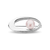 Brosa argint cu perla naturala roz nude si pietre DiAmanti SK23489BR_L-G